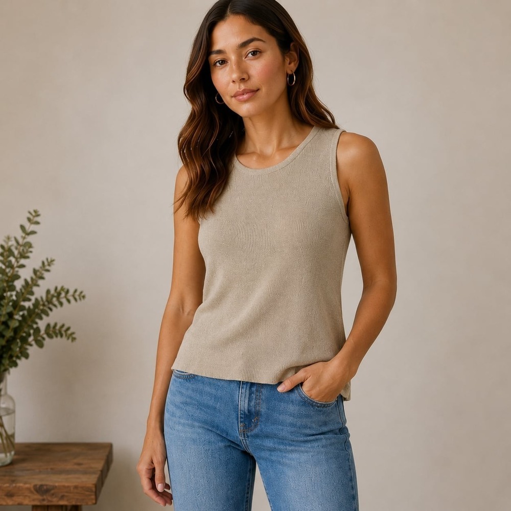 Banana Republic Vintage Y2K 60% Made in Australia Ribbed Knit Tank Top Women's